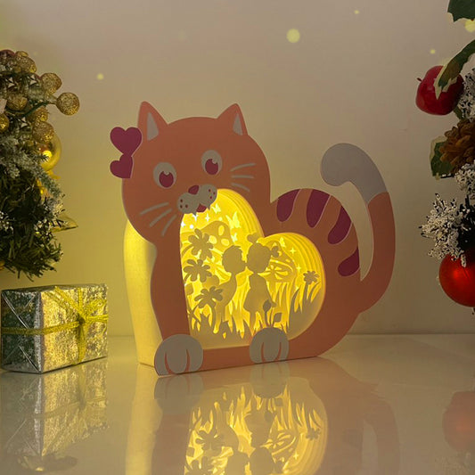 Couple – 3D Cat Heart Box File - Cricut File - VEKTOR KRAFT
