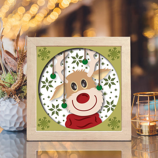 Rudolph 2 – 3D Christmas Paper Cut Shadow Box File - Cricut File - (8x8 inches) - VEKTOR KRAFT