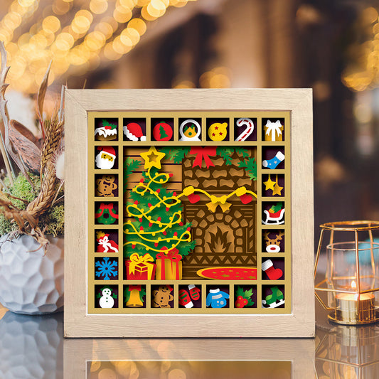 Christmas Calendar – 3D Christmas Paper Cut Shadow Box File - Cricut File - (8x8 inches) - VEKTOR KRAFT