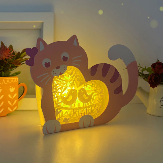 Bird Love – 3D Cat Heart Box File - Cricut File - VEKTOR KRAFT