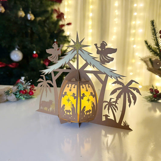 Nativity Scene 1 - 3D Christmas Lantern File - Cricut File - VEKTOR KRAFT