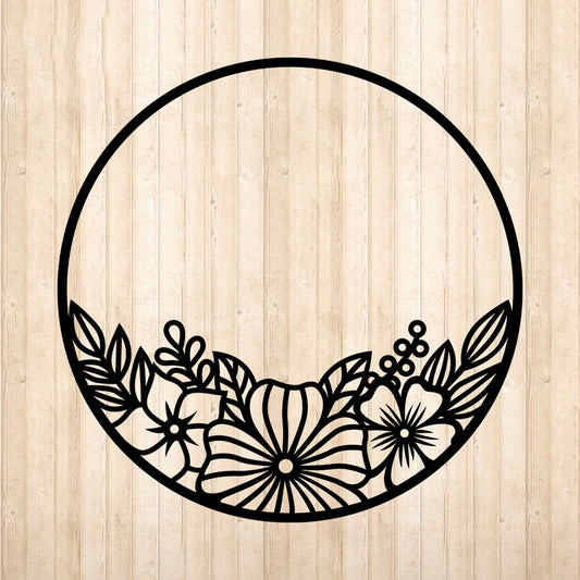 Floral Round Frame - Cricut File - VEKTOR KRAFT