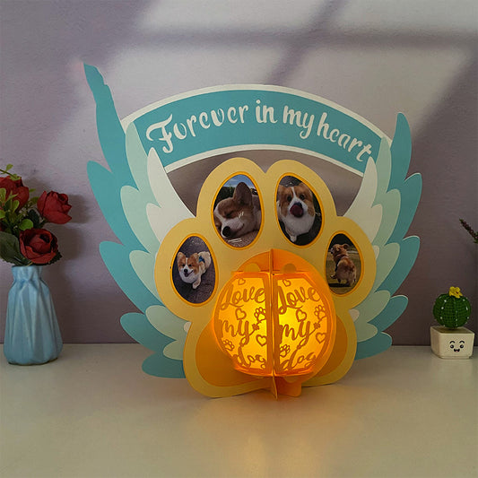 Memorial Pet Dog - 3D Animal Paper Cut Lantern File - Cricut File - VEKTOR KRAFT