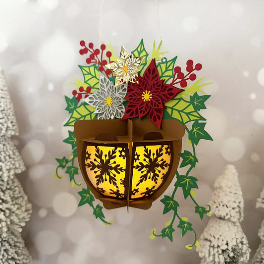 Christmas Flower Pot 1 - 3D Christmas Lantern File - Cricut File - VEKTOR KRAFT