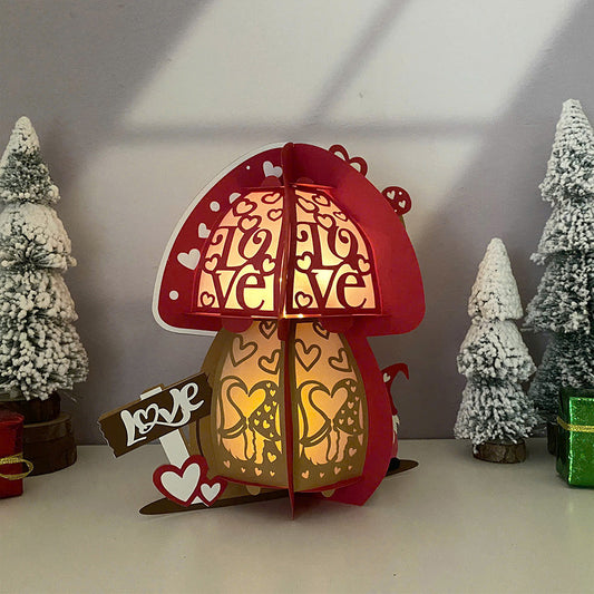 Mushroom Valentine - 3D Valentine Lantern File - Cricut File - VEKTOR KRAFT