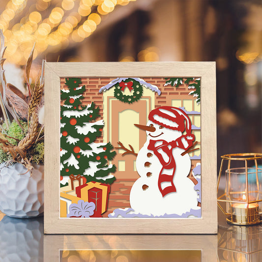 Christmas snowman 9 – 3D Christmas Paper Cut Shadow Box File - Cricut File - (8x8 inches) - VEKTOR KRAFT