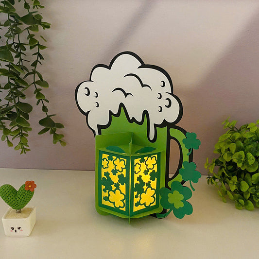 Lucky Beer - 3D St. Patrick's Day Paper Cut Lantern File - Cricut File - VEKTOR KRAFT