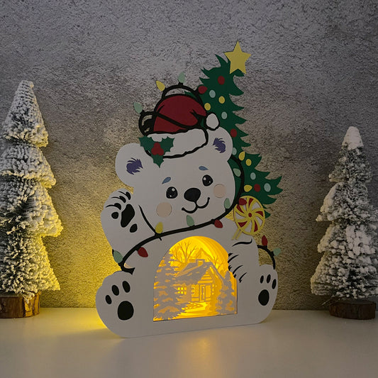Christmas Bear – 3D Box SVG File for Cricut & Silhouette