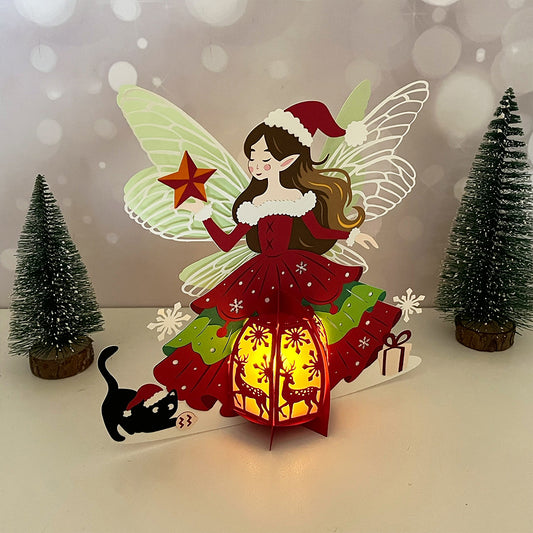 Christmas Fairy 2 - 3D Christmas Lantern File - Cricut File - VEKTOR KRAFT