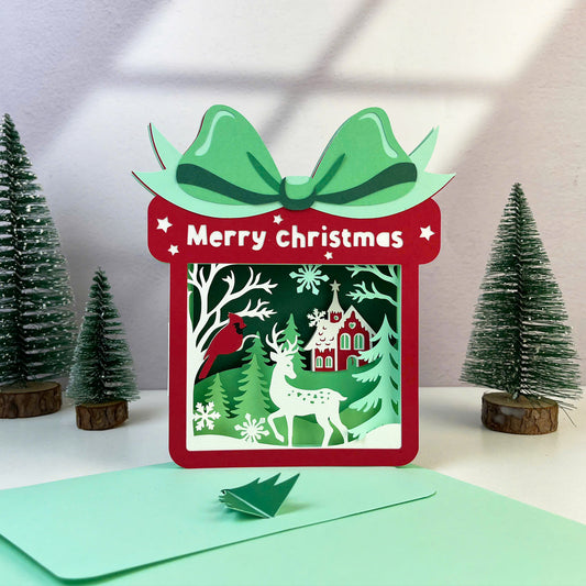 Winter Christmas Scene – 3D Pop-Up Card SVG File for Cricut & Silhouette