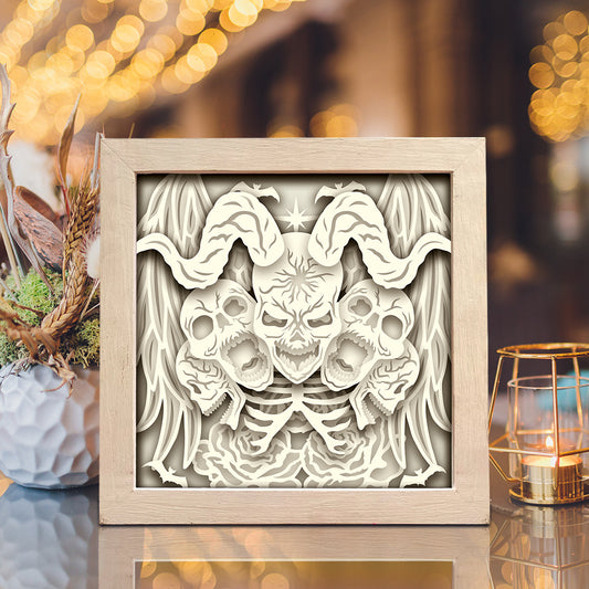 Skull 2 – 3D Halloween Paper Cut Shadow Box File - Cricut File - (8x8 inches) - VEKTOR KRAFT