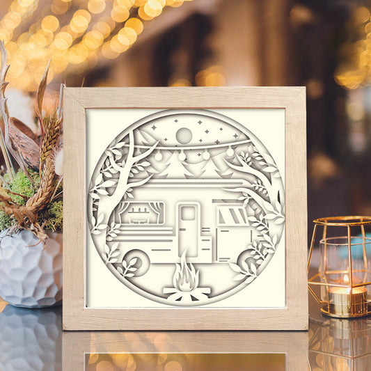 Camping 5 – 3D Paper Cut Shadow Box File - Cricut File - (8x8 inches) - VEKTOR KRAFT