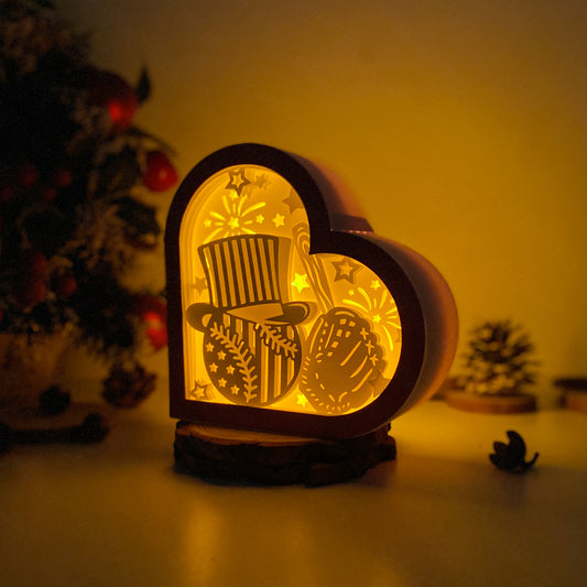 4th Of July 1 – 3D Heart Box 2 File - Cricut File - VEKTOR KRAFT