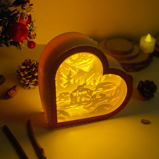 Mama Bear – 3D Heart Box 2 File - Cricut File - VEKTOR KRAFT