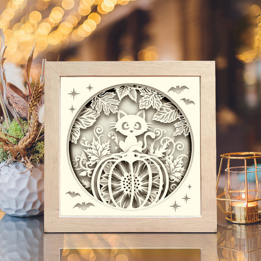 Fall Cat – 3D Shadow Box SVG File for Cricut & Silhouette