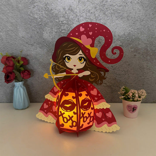 Girl Valentine - 3D Valentine Paper Lantern File - Cricut File - VEKTOR KRAFT