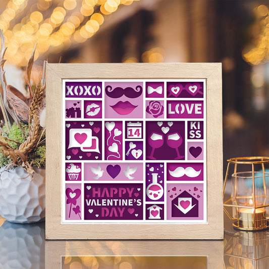 Happy Valentine – 3D Shadow Box SVG File for Cricut & Silhouette