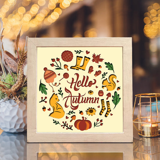 Hello Autumn 2 – 3D Shadow Box SVG File for Cricut & Silhouette