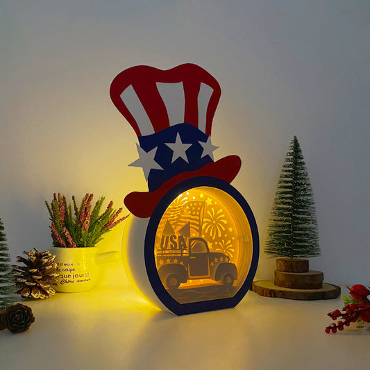 Independence Day Car – 3D Independence Day Hat Box File - Cricut File - VEKTOR KRAFT