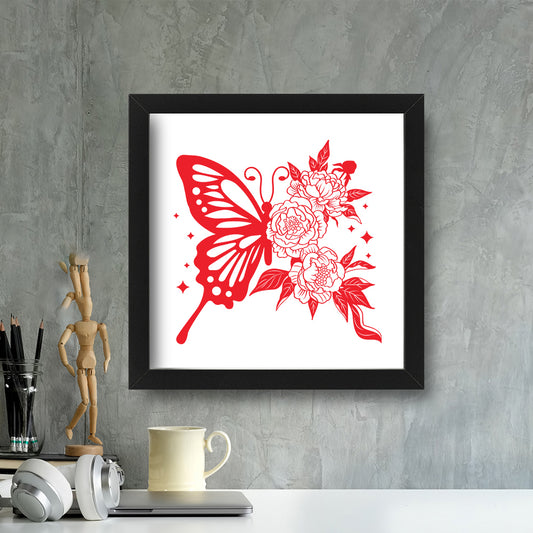 Half Butterfly And Flower – Kirigami - Cricut File - VEKTOR KRAFT