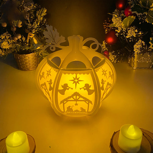 Pumpkin Christmas Nativity - 3D Pumpkin Lantern File - Cricut File - VEKTOR KRAFT