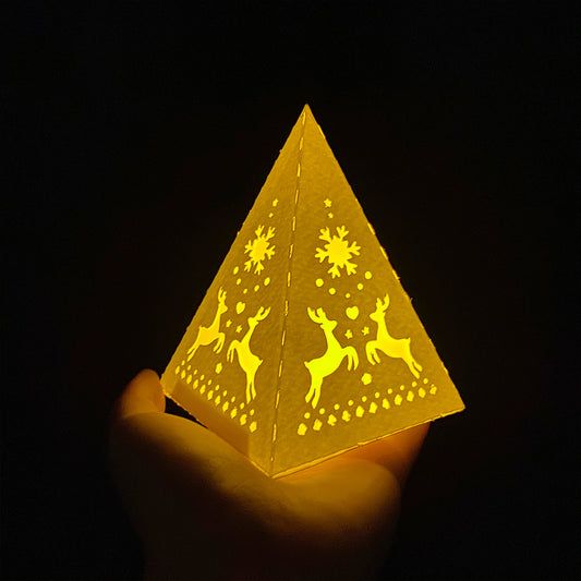Xmas 3 - 3D Pyramid Lantern File - Cricut File - VEKTOR KRAFT