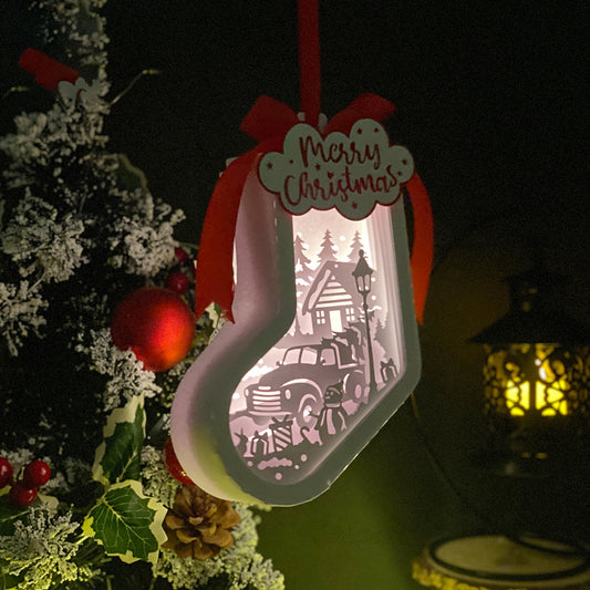 Xmas 1 - 3D Sock Lantern File - Cricut File - VEKTOR KRAFT
