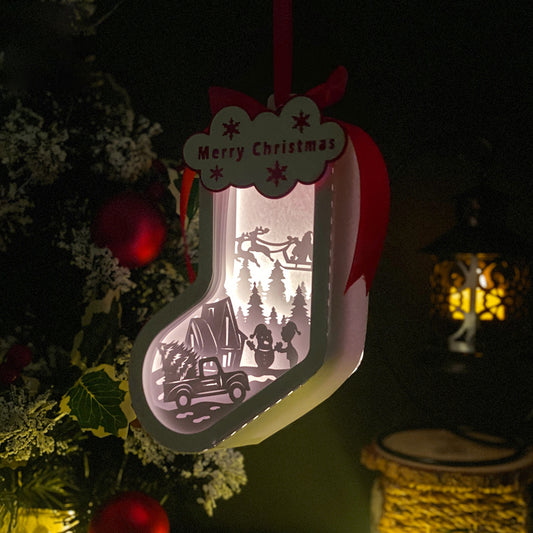 Xmas 3 - 3D Sock Lantern File - Cricut File - VEKTOR KRAFT