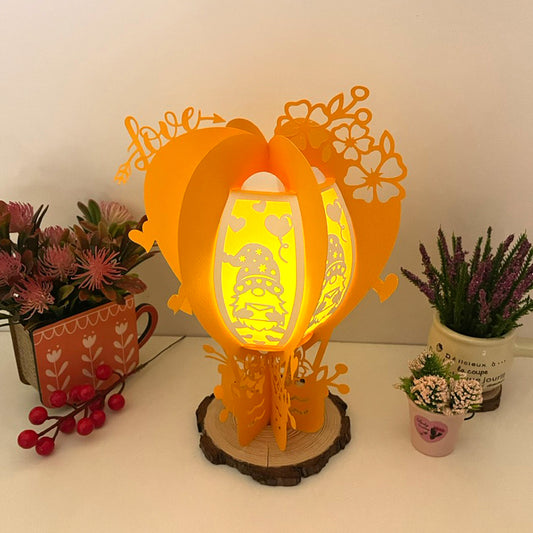 Gnome Love - 3D Valentine Lantern Air Balloon File - Cricut File - VEKTOR KRAFT