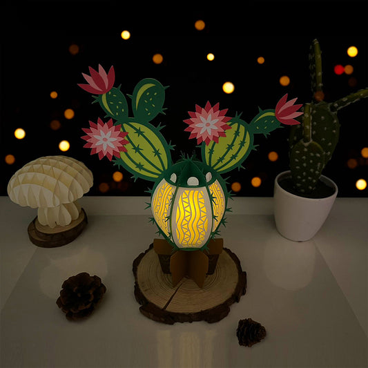Cactus - 3D Paper Cut Lantern File - Cricut File - VEKTOR KRAFT