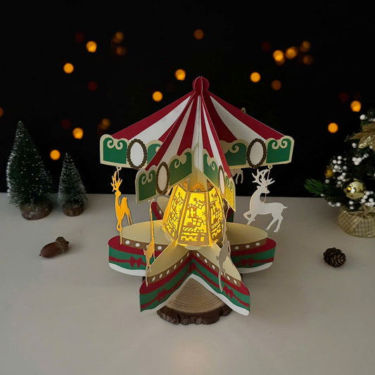 Carousel Christmas - 3D Christmas Lantern File - Cricut File - VEKTOR KRAFT
