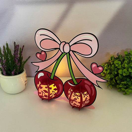Cherry - 3D Fruit Paper Lantern File - Cricut File - VEKTOR KRAFT