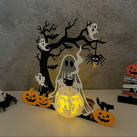 Chilling Ghost - 3D Halloween Paper Lantern File - Cricut File - VEKTOR KRAFT