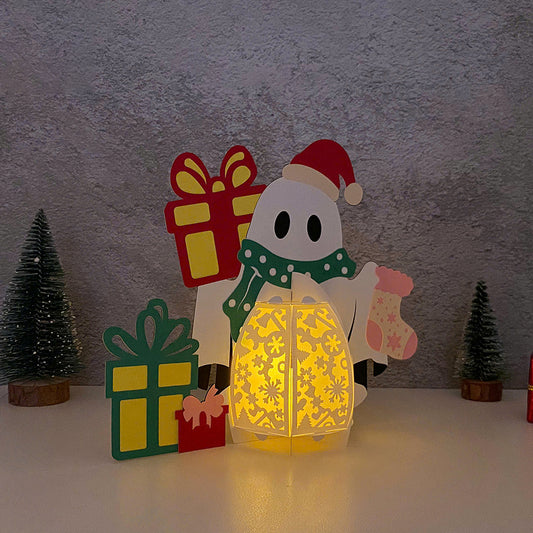 Christmas Ghost 3 - 3D Christmas Lantern File - Cricut File - VEKTOR KRAFT