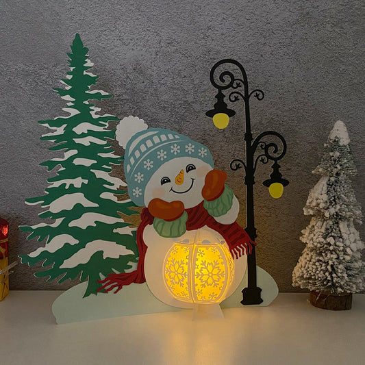 Christmas Snowman - 3D Christmas Lantern File - Cricut File - VEKTOR KRAFT