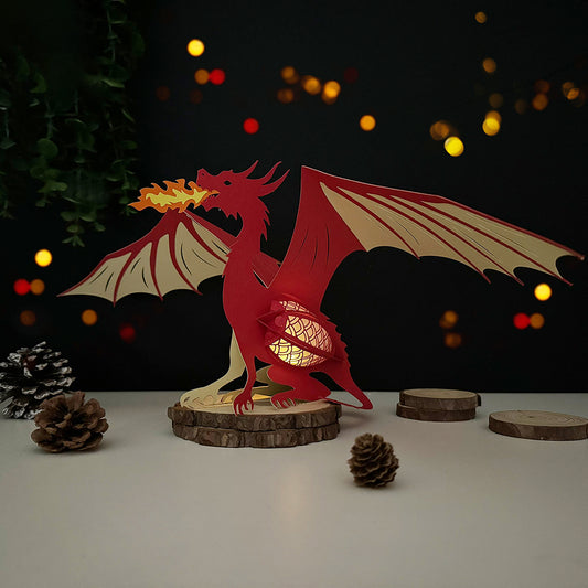 Dragon - 3D Animal Paper Cut Lantern File - Cricut File - VEKTOR KRAFT