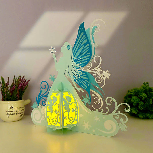Fairy Winter - 3D Fairy Paper Cut Lantern File - Cricut File - VEKTOR KRAFT