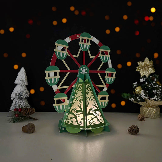 Ferris wheel Christmas - 3D Christmas Paper Cut Lantern File - Cricut File - VEKTOR KRAFT