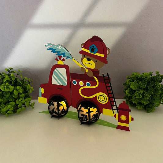 Fire Truck - 3D Paper Lantern File - Cricut File - VEKTOR KRAFT