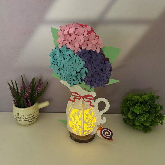 Hydrangea - 3D Flower Vase Paper Lantern File - Cricut File - VEKTOR KRAFT