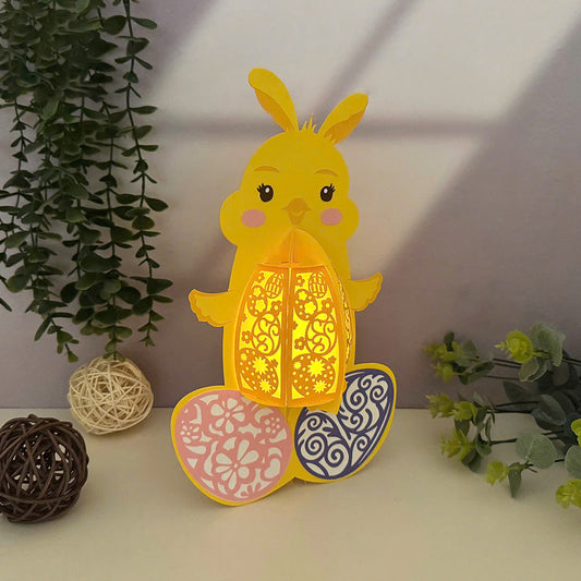Funny Easter Chick - 3D Easter Paper Lantern File - Cricut File - VEKTOR KRAFT