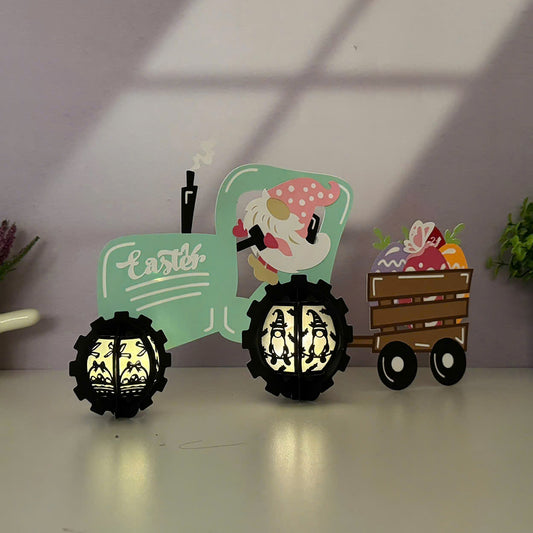 Gnome Truck - 3D Easter Paper Lantern File - Cricut File - VEKTOR KRAFT