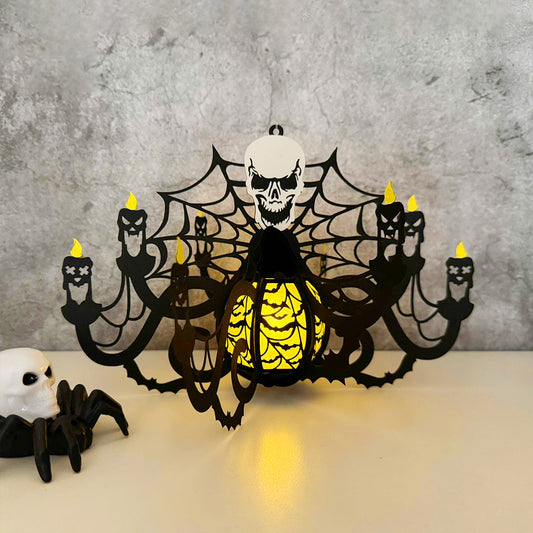 Halloween Chandelier 2 - 3D Halloween Paper Lantern File - Cricut File - VEKTOR KRAFT