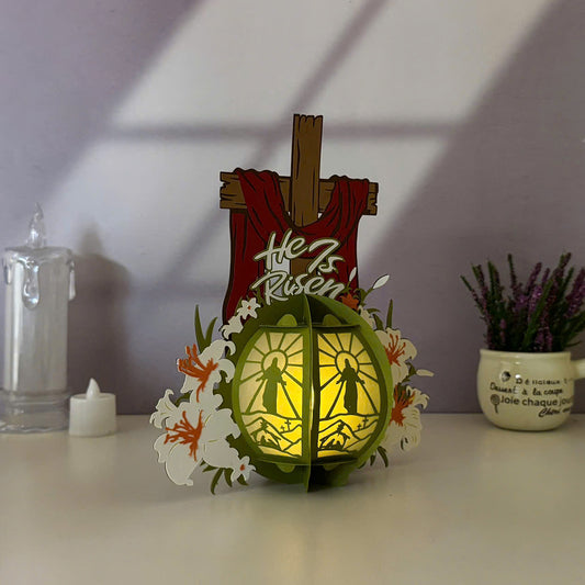 He Is Risen - 3D Easter Paper Lantern File - Cricut File - VEKTOR KRAFT