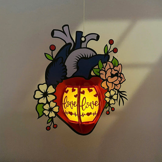 Heart 2 - 3D Valentine Paper Lantern File - Cricut File - VEKTOR KRAFT