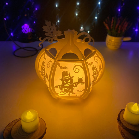 Pumpkin Scarecrow - 3D Pumpkin Lantern File - Cricut File - VEKTOR KRAFT