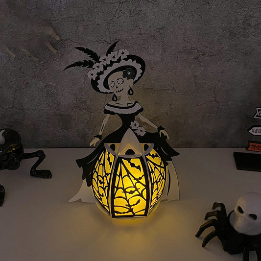 Catrina 3 - 3D Halloween Paper Lantern File - Cricut File - VEKTOR KRAFT