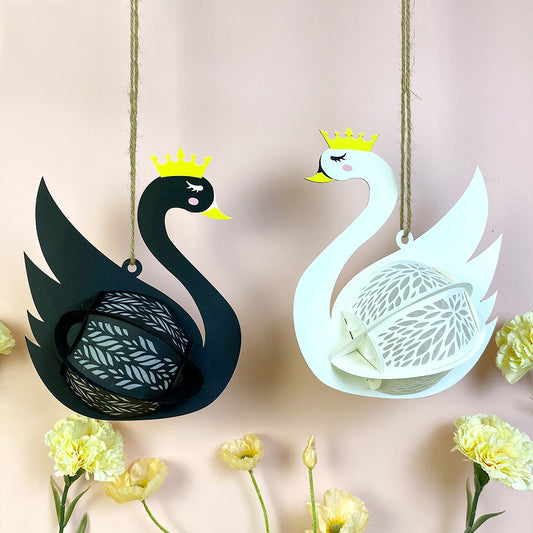 Swan Couple - 3D Animal Paper Cut Lantern File - Cricut File - VEKTOR KRAFT