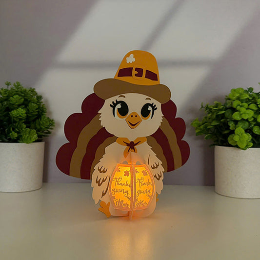 Turkey 2- 3D Thanksgiving Paper Lantern File - Cricut File - VEKTOR KRAFT