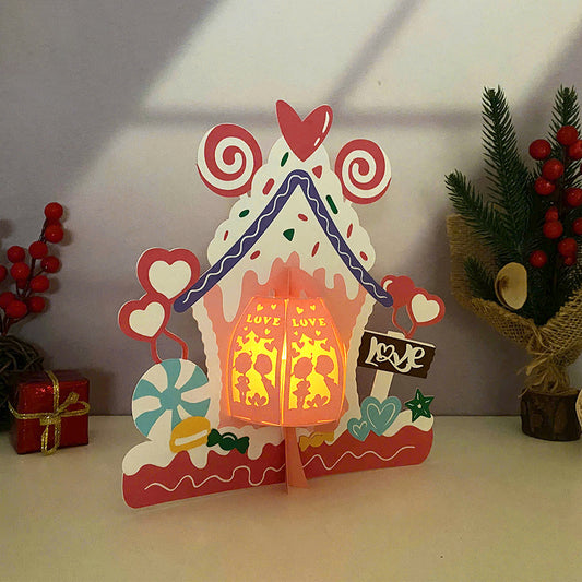 Valentine House - 3D Valentine Paper Lantern File - Cricut File - VEKTOR KRAFT